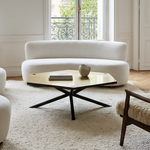 NEB Hexagonal Sofa Table With Top In Brass