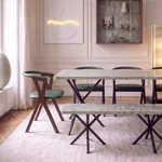 NEB Rectangular Table With Top in Limestone / Kalksten Val Verde