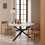 NEB Round Dining Table With Top In Carrara Marble