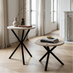 NEB Round Side Table With Top In Travertine