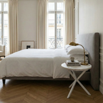 NEB High Round Side Table, Travertine Top