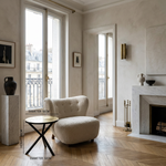 NEB Round Side Table With Top In Brass