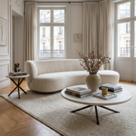 NEB Round Coffee Table with Travertine Top