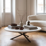 NEB Round Coffee Table with Travertine Top