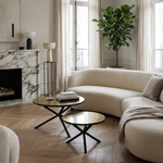 NEB Round Coffee Table with Top In Brass