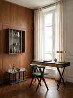 NEB Writing Desk, Green leather top
