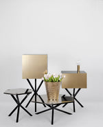 NEB Hexagonal Sofa Table With Top In Brass