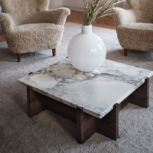 PS Bespoke Coffee Table in Calacatta and Walnut