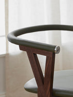 NEB Chair 03 In Walnut and Green Tarnsjö Leather