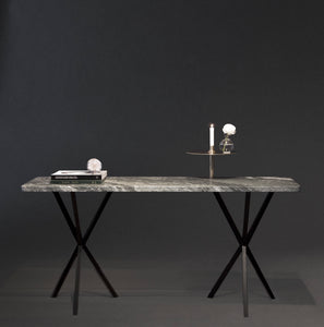NEB Console Table with Top In Verde Italia Granite