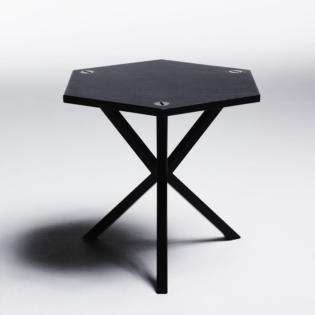 NEB Hexagonal Side Table With Top In Oak