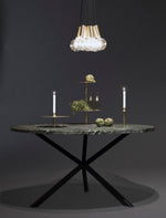 NEB Round Dining Table with Top in Verde Italia Granite