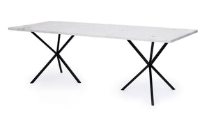 NEB Rectangular Table With Top In Carrara Marble