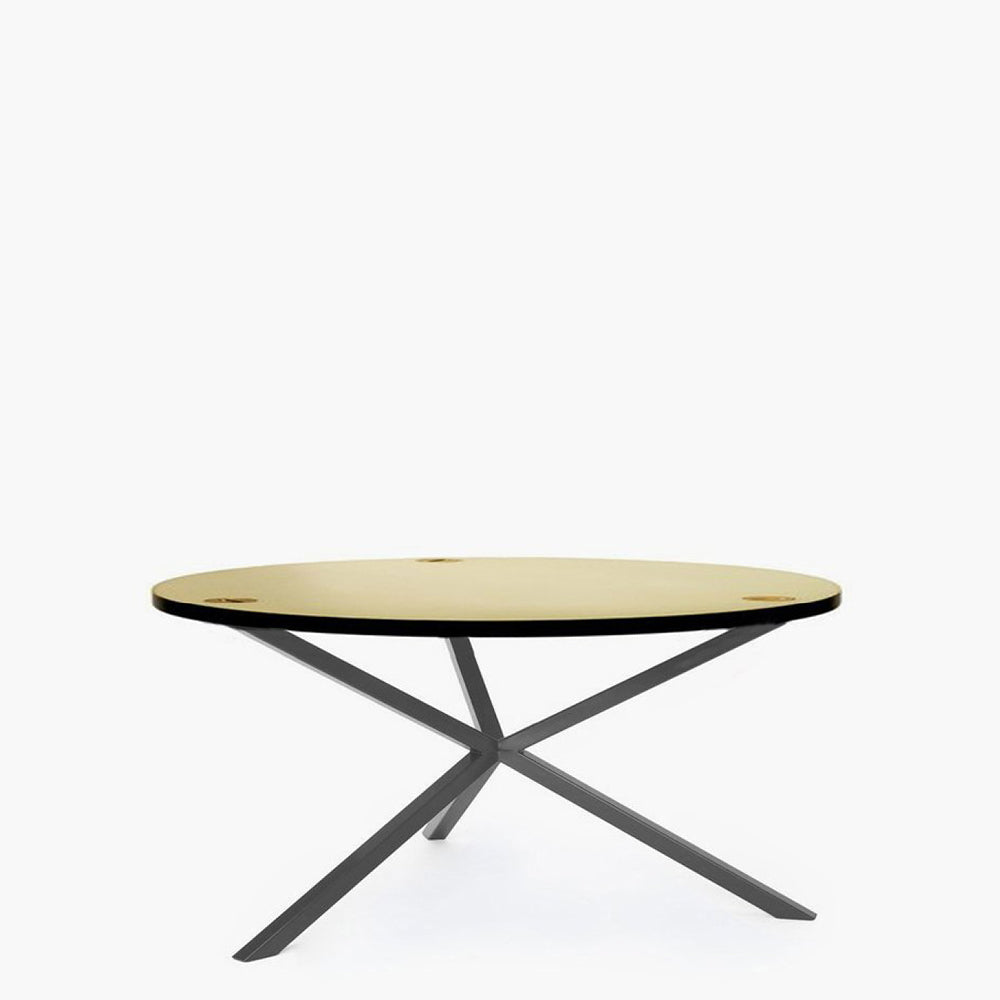 NEB Round Coffee Table with Top In Brass