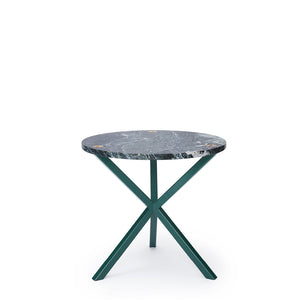 NEB Round Side Table With Top In Verde Italia Granite