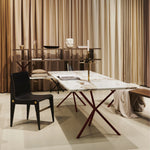 NEB Rectangular Table With Top In Calacatta Marble