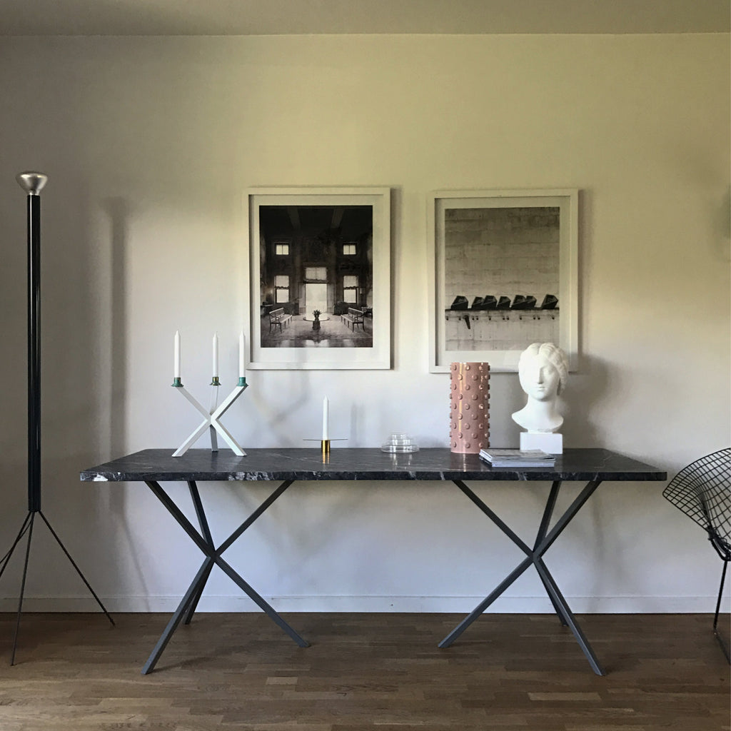 NEB Rectangular Table With Top In Grigio Carnico Marble